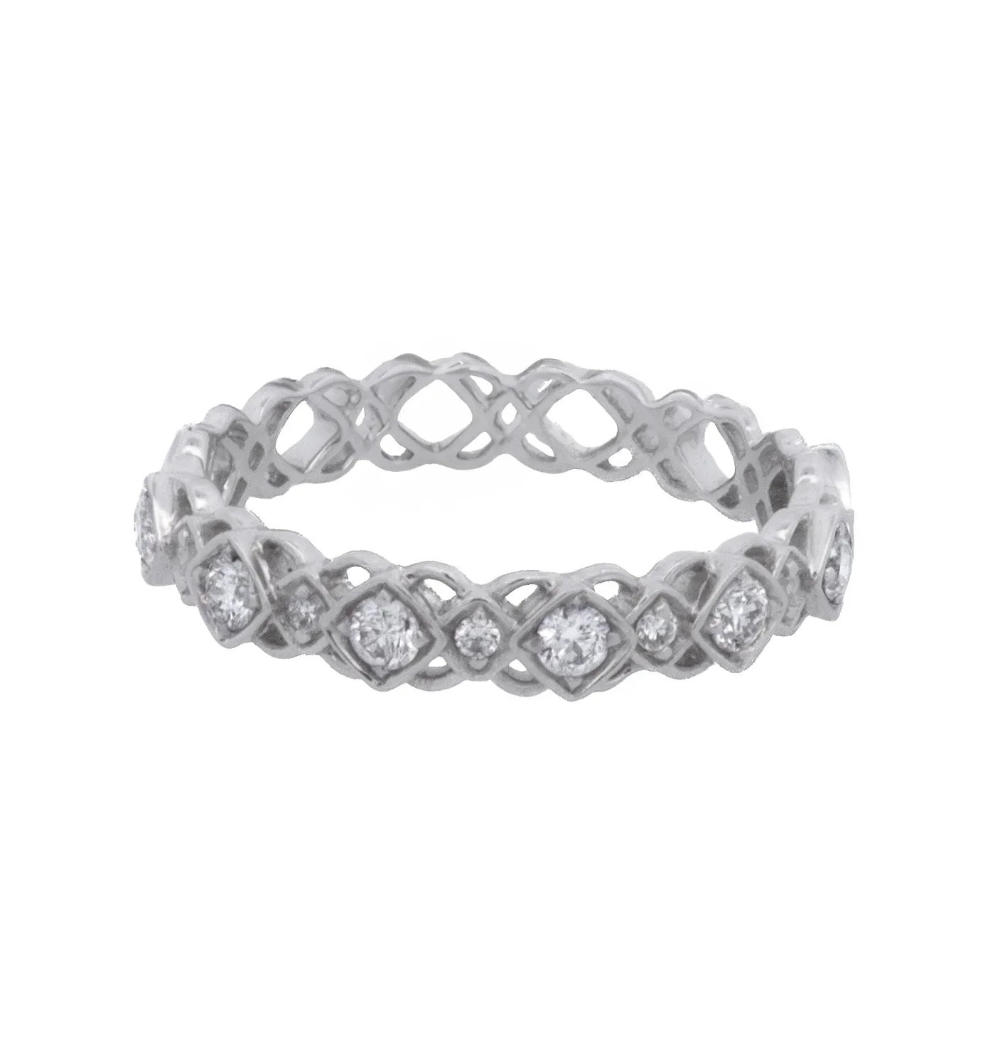 18K White Gold 0.33ct Diamond Anniversary Women's Wedding Band