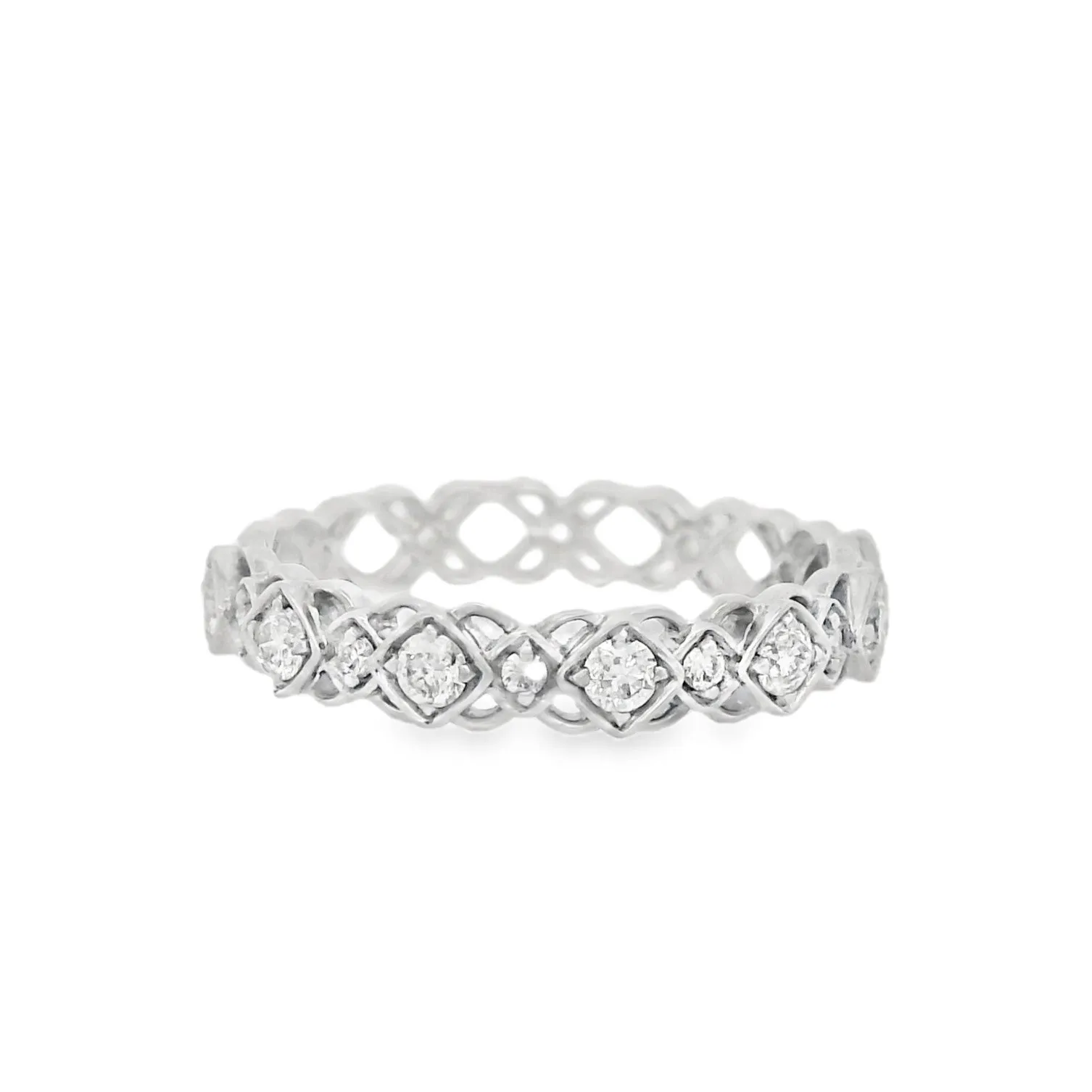 18K White Gold 0.33ct Diamond Anniversary Women's Wedding Band