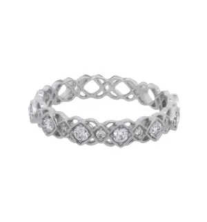 18K White Gold 0.33ct Diamond Anniversary Women's Wedding Band