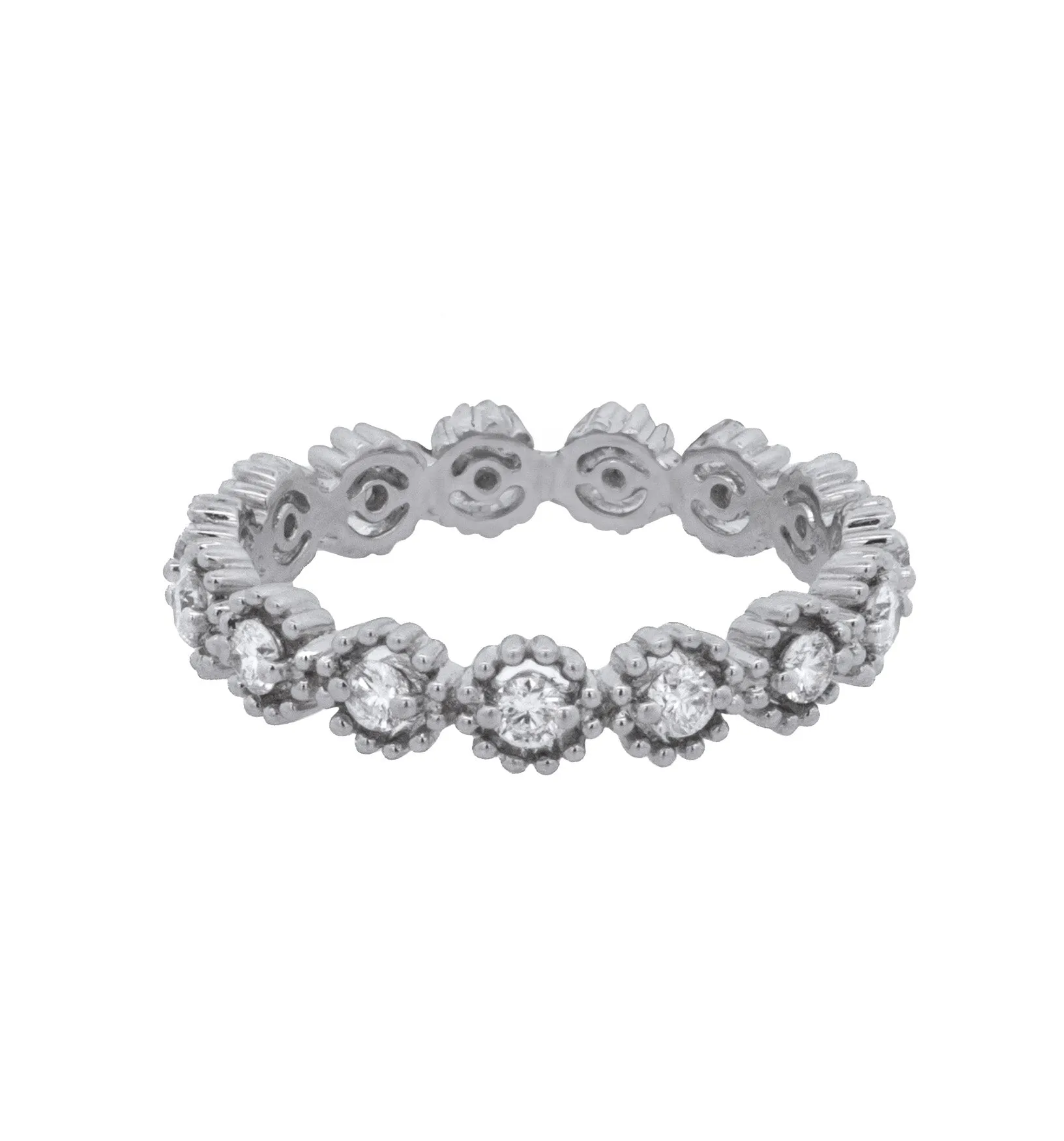 18K White Gold 0.53ct Diamond Stackable Women's Wedding Band