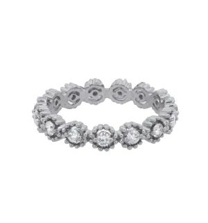 18K White Gold 0.53ct Diamond Stackable Women's Wedding Band