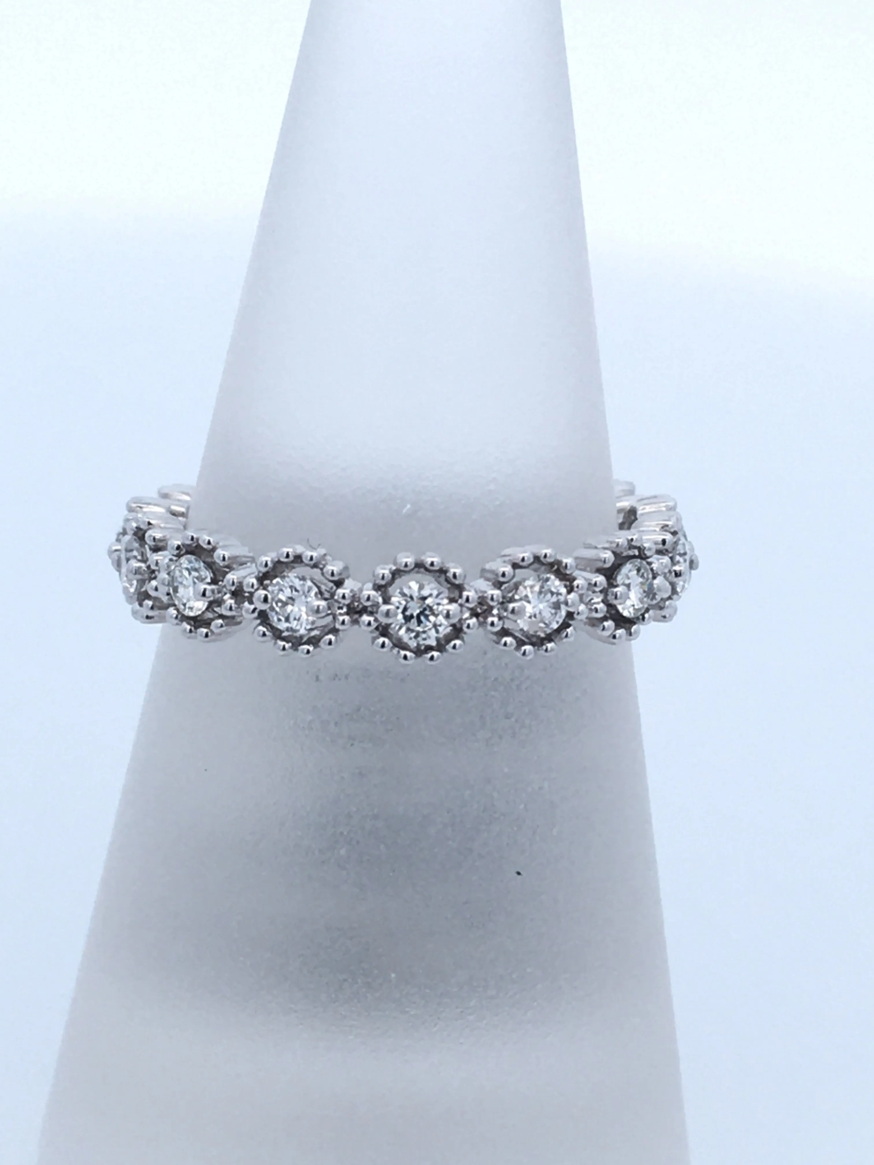 18K White Gold 0.53ct Diamond Stackable Women's Wedding Band