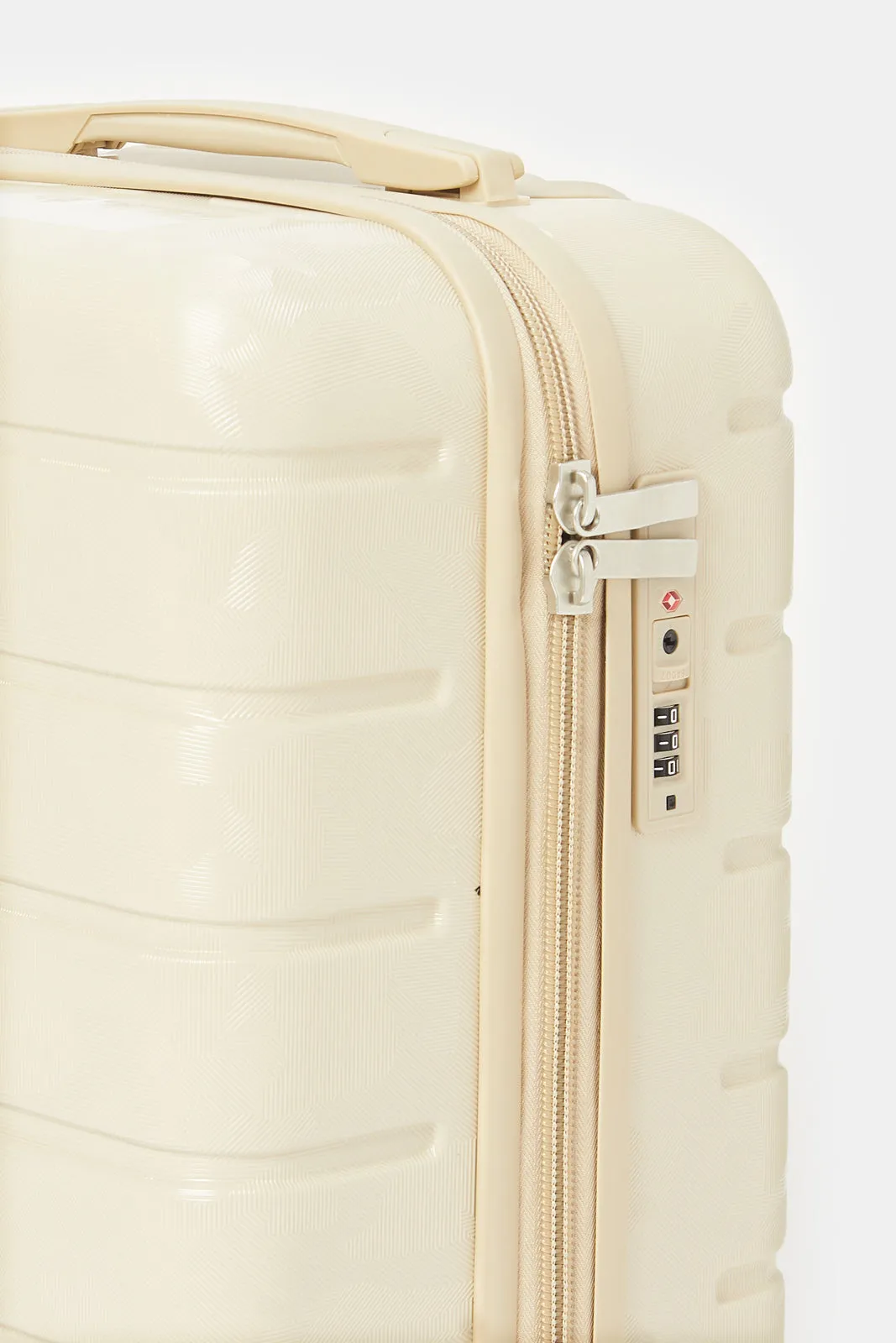 Beige Abs Trolley Luggage (20 Inch)