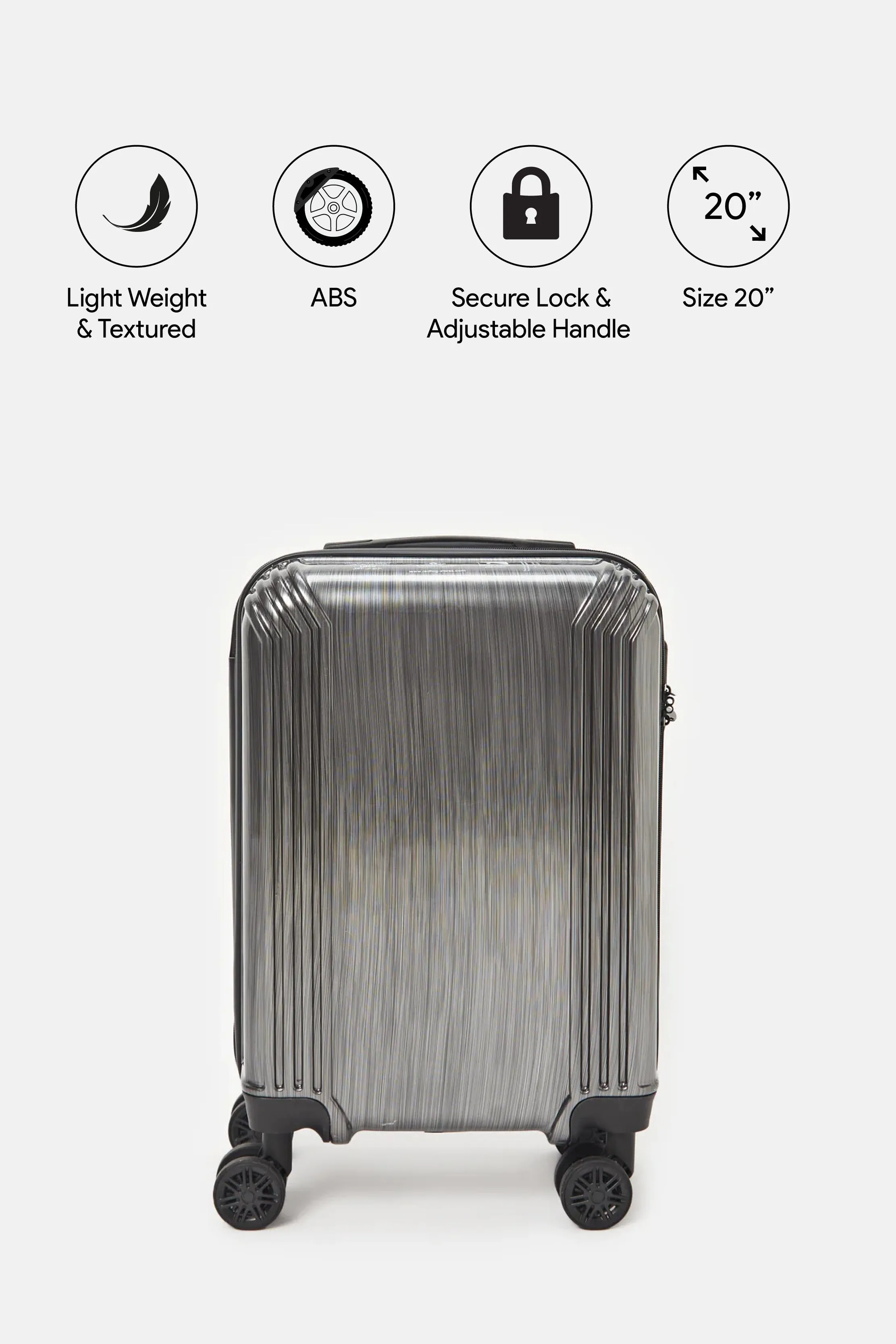 Black Embellished Trolley Luggage (20 Inch)