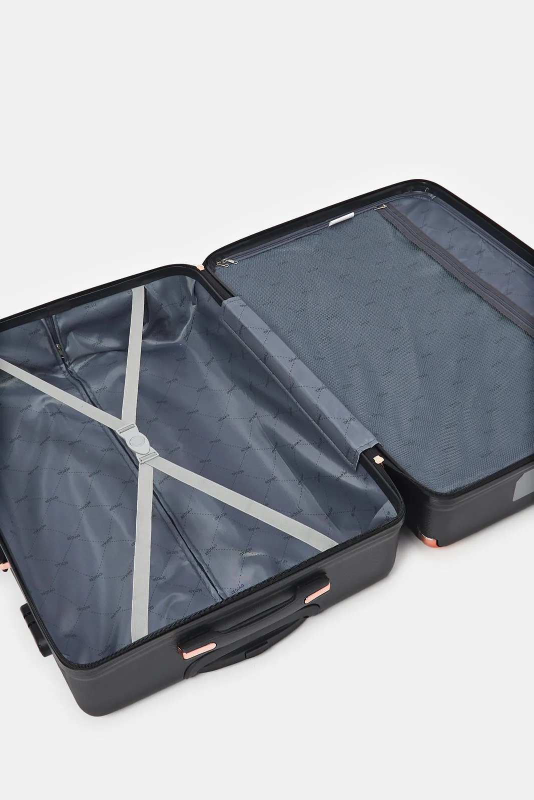 Black Textured Abs Trolley Luggage (28Inch)