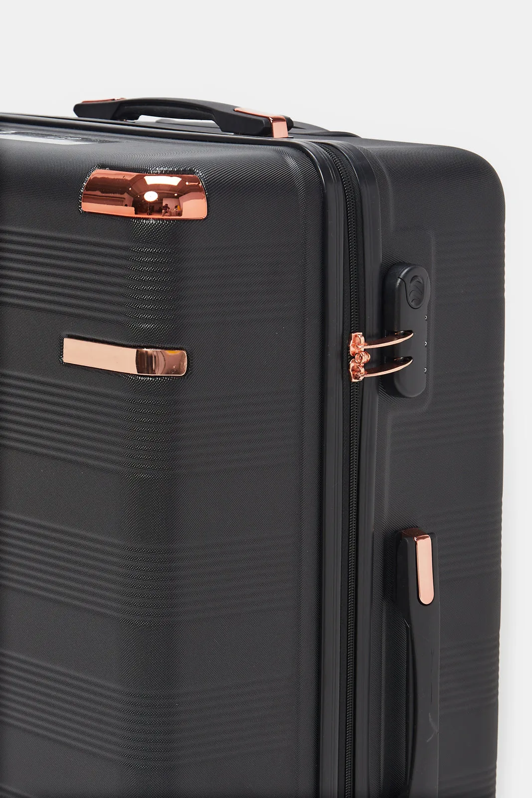 Black Textured Abs Trolley Luggage (28Inch)