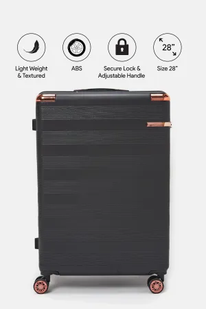Black Textured Abs Trolley Luggage (28Inch)