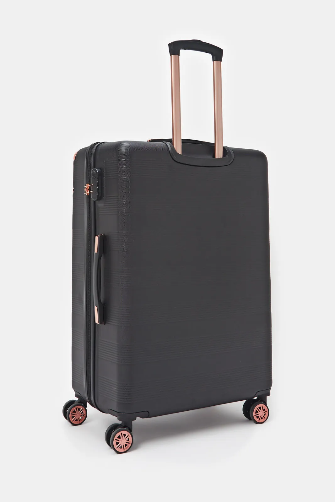 Black Textured Abs Trolley Luggage (28Inch)