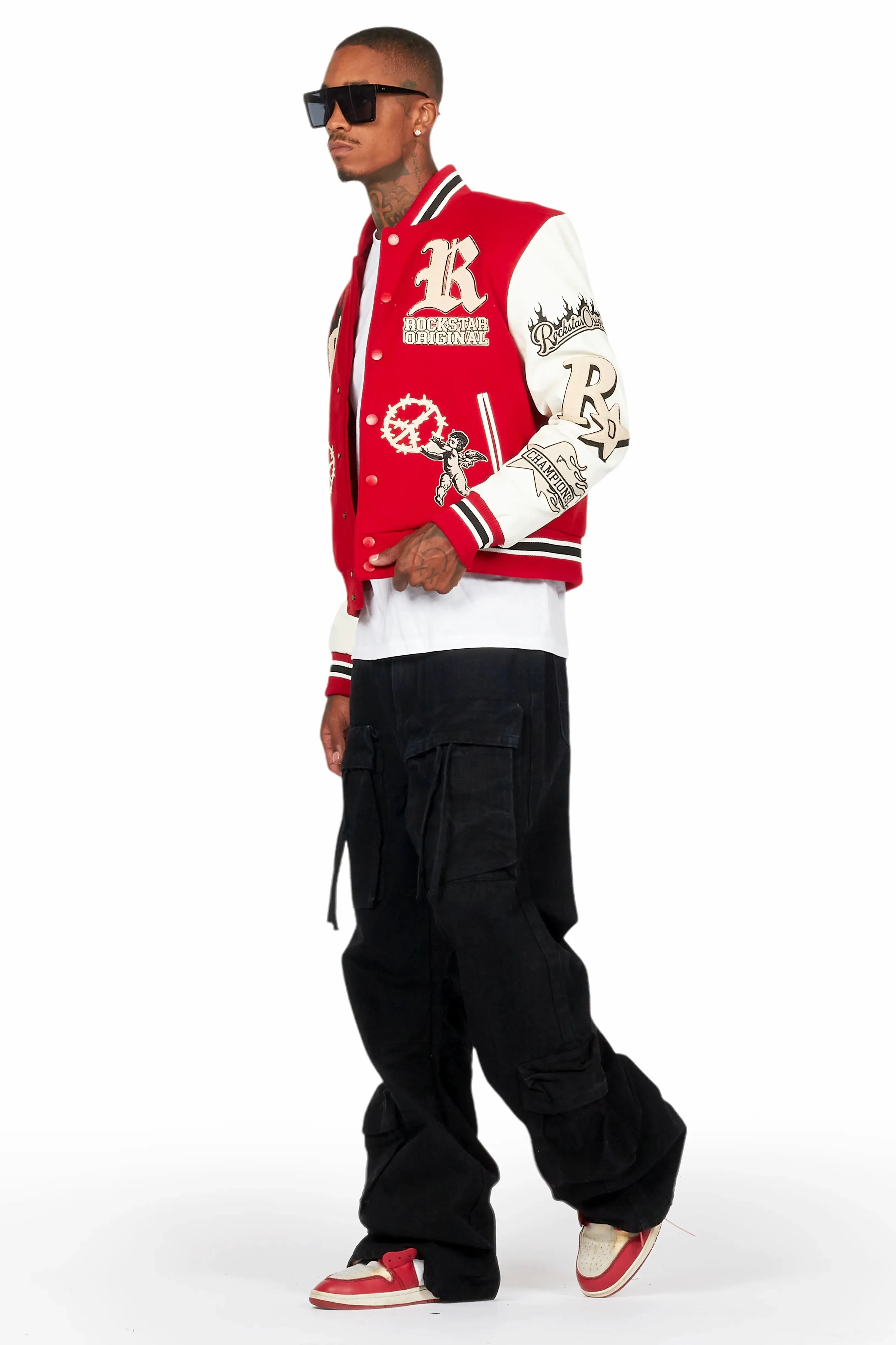 Cazer Black Baggy Fit Cargo Jean