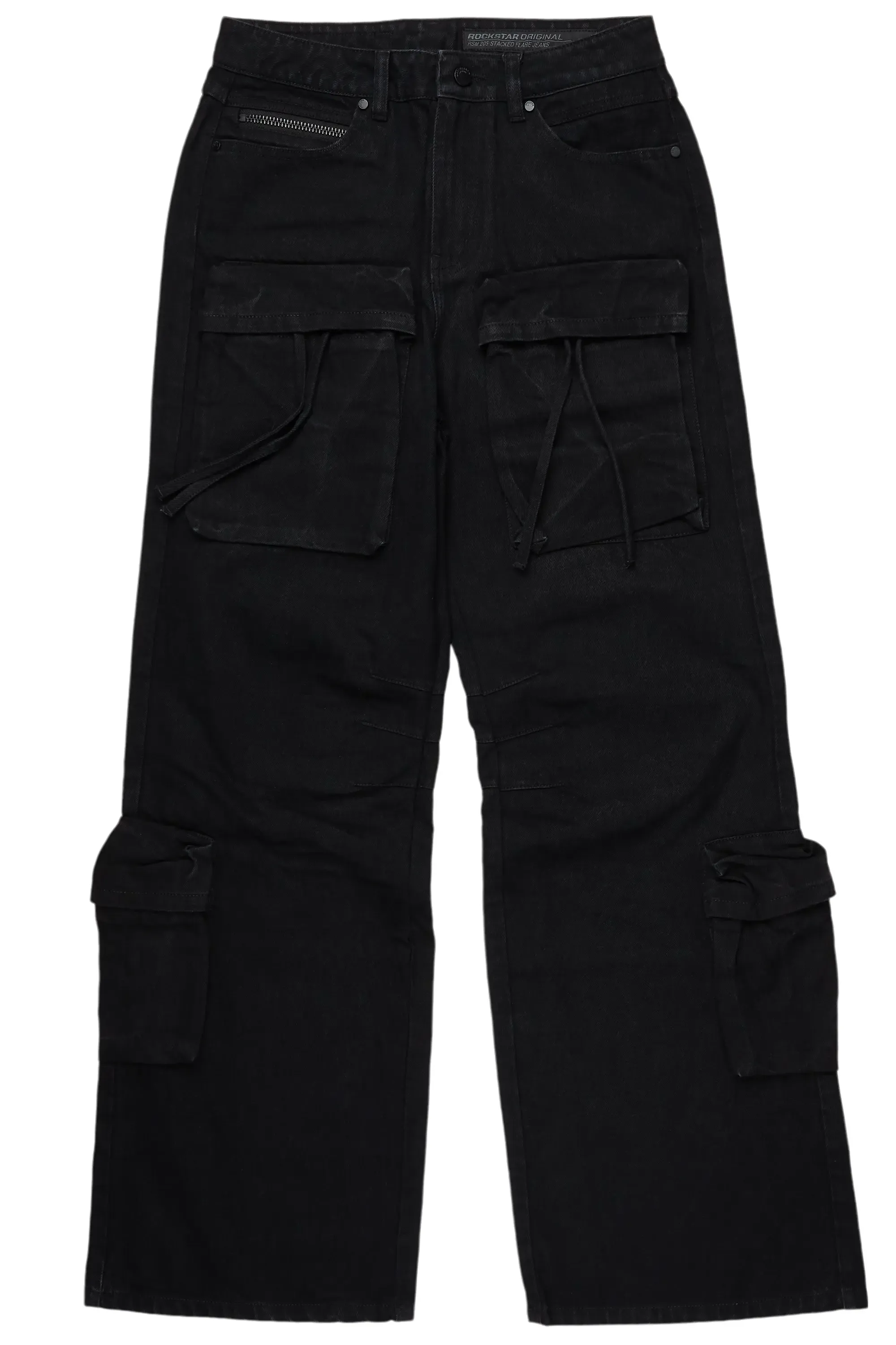 Cazer Black Baggy Fit Cargo Jean