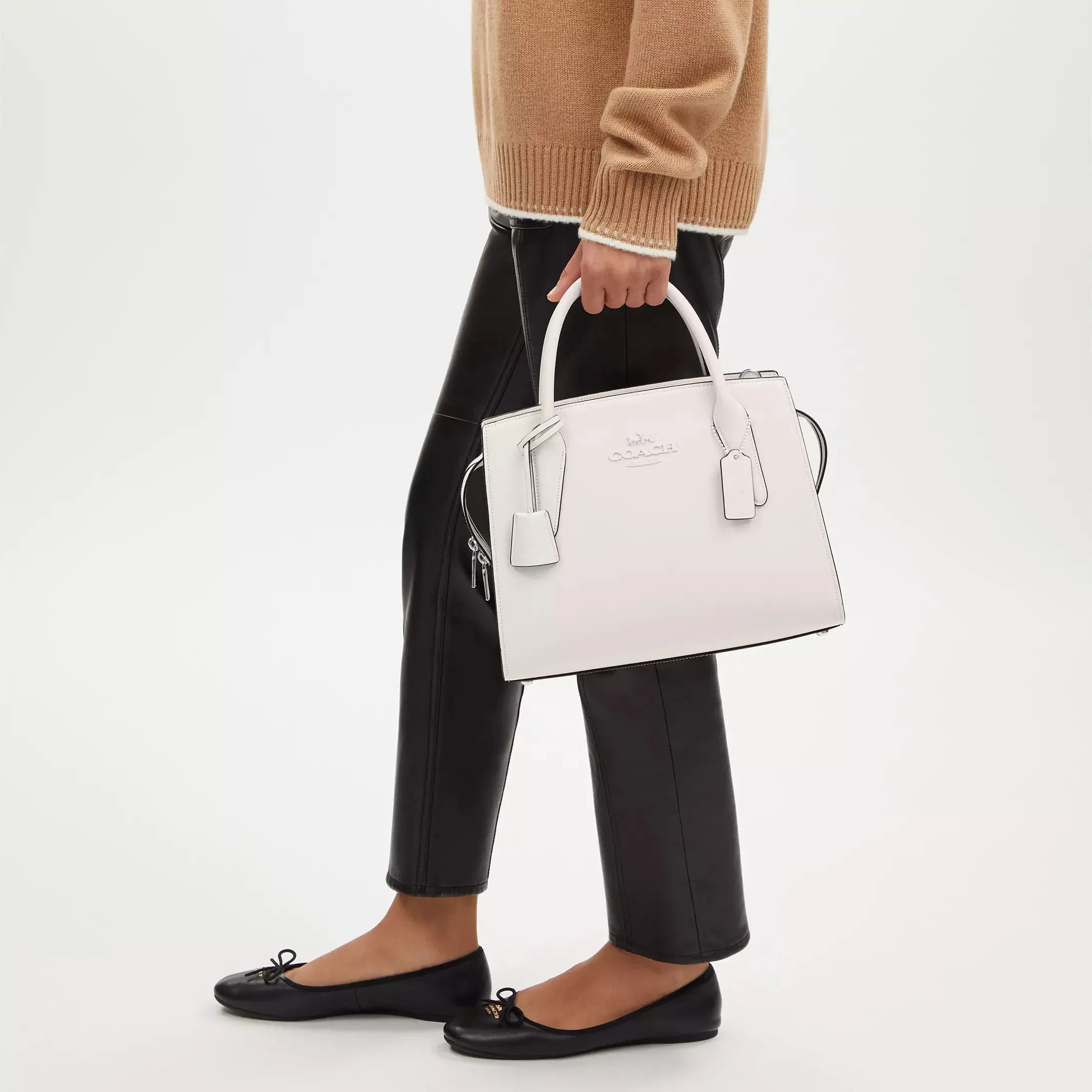 Coach Outlet Large Andrea Carryall Bag, Silver/Milk