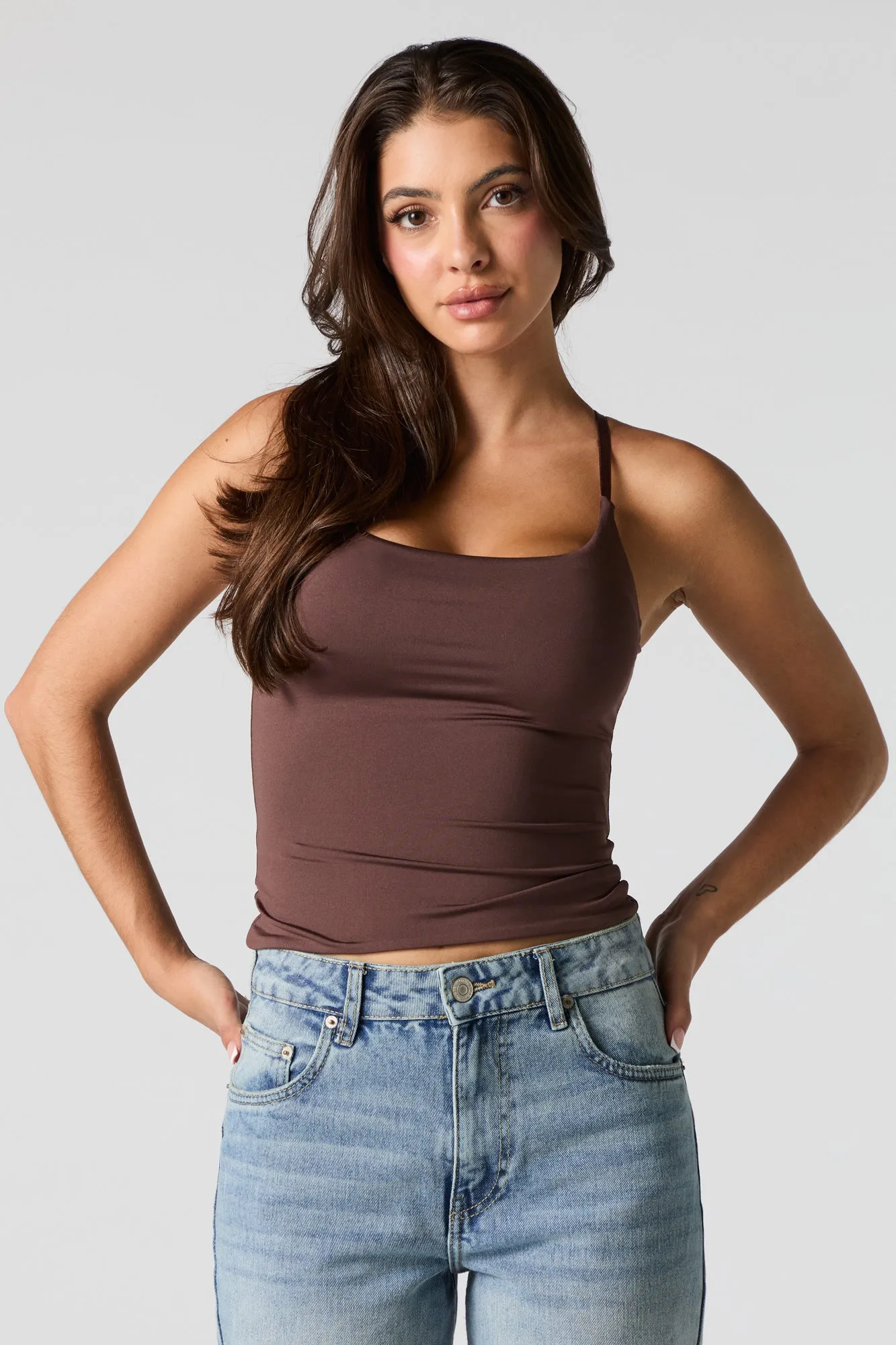 Contour Scoop Neck Cami with Built-In Bra Cups