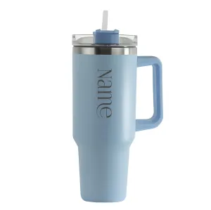 Engraved Extra Large Light Blue Travel Cup 40oz/1135ml, Any Name