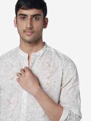 ETA Off White Floral Print Resort Fit Shirt