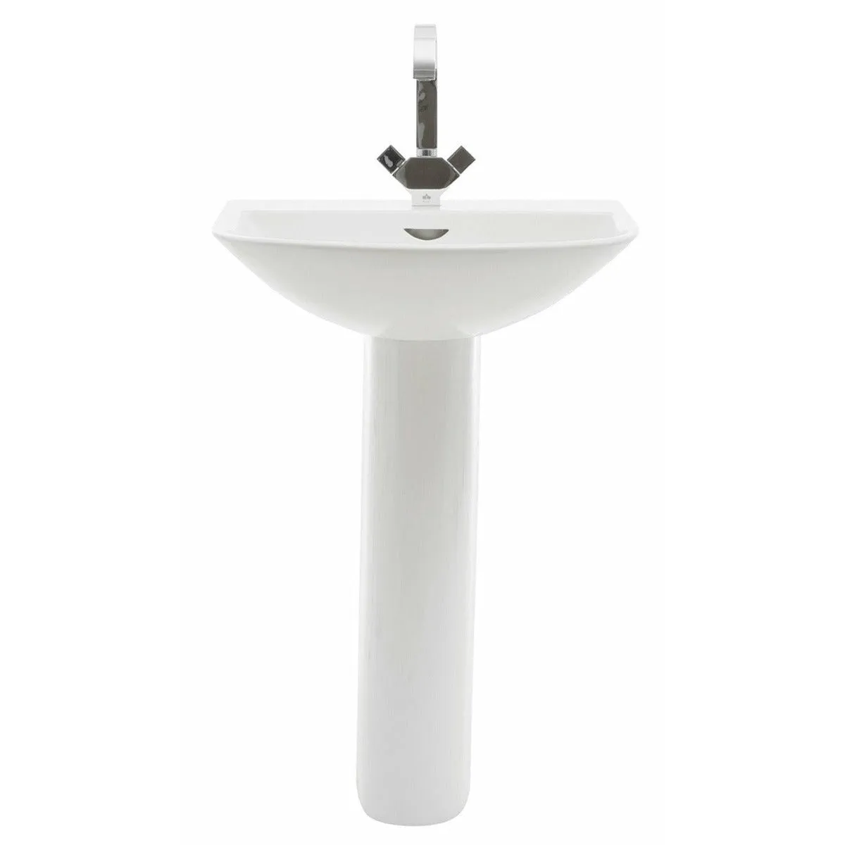 Frontline White Reserva 550mm Full Pedestal Basin - 1 Tap Hole
