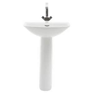 Frontline White Reserva 550mm Full Pedestal Basin - 1 Tap Hole