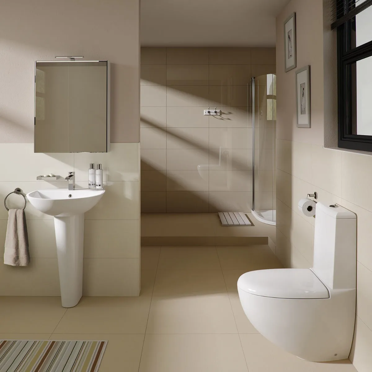 Frontline White Reserva 550mm Full Pedestal Basin - 1 Tap Hole