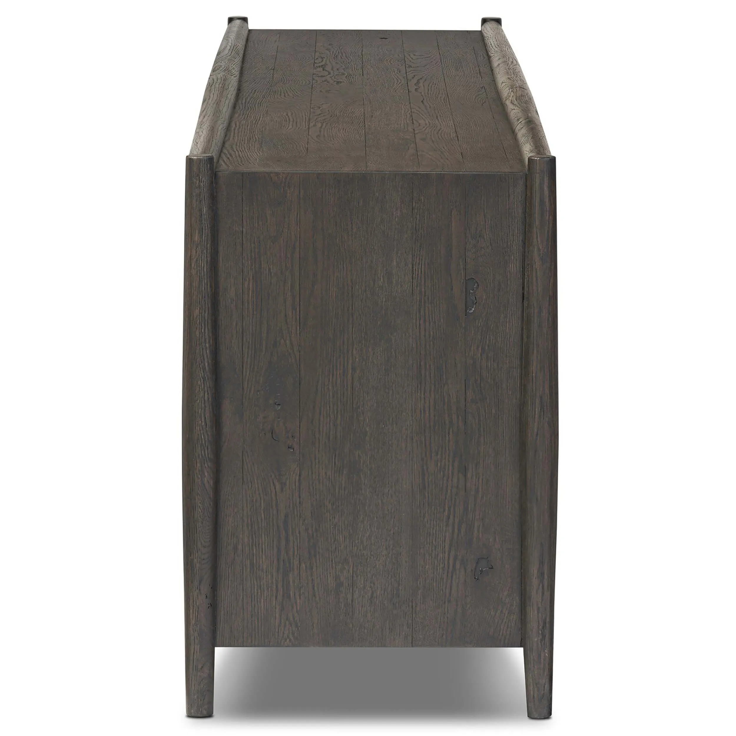 Glenview 6 Door Sideboard, Cracked Smoked Black