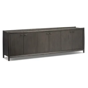 Glenview 6 Door Sideboard, Cracked Smoked Black
