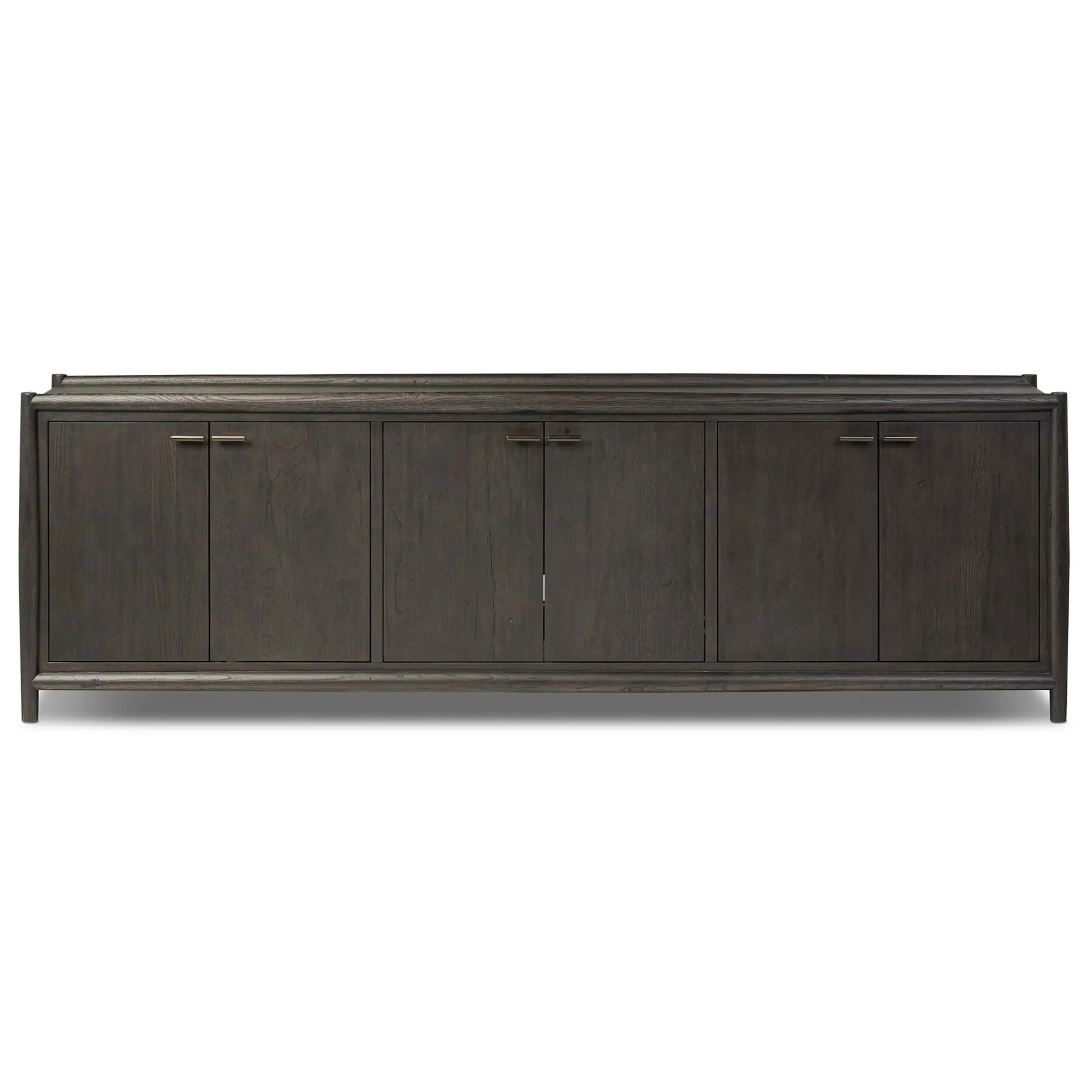 Glenview 6 Door Sideboard, Cracked Smoked Black