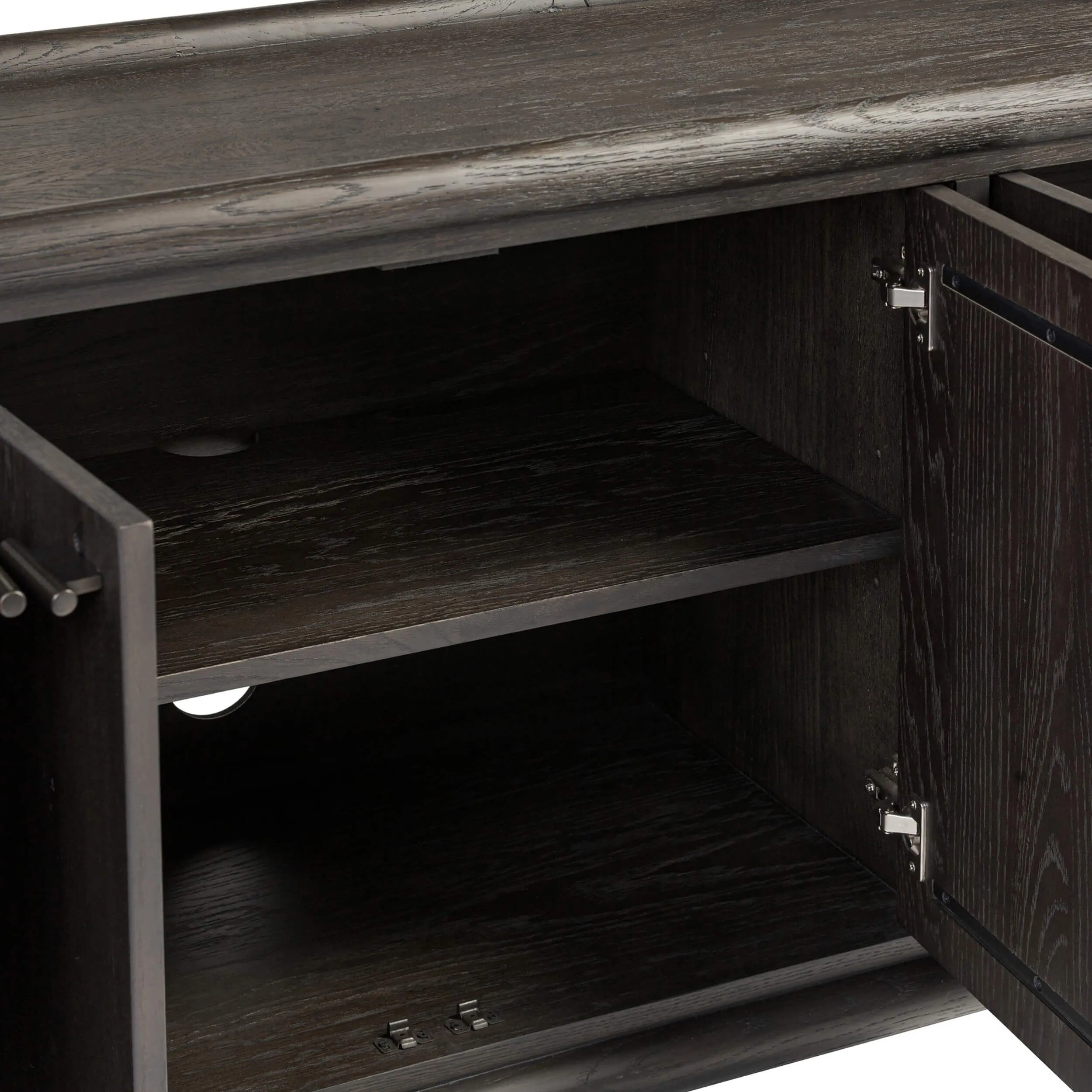 Glenview 6 Door Sideboard, Cracked Smoked Black