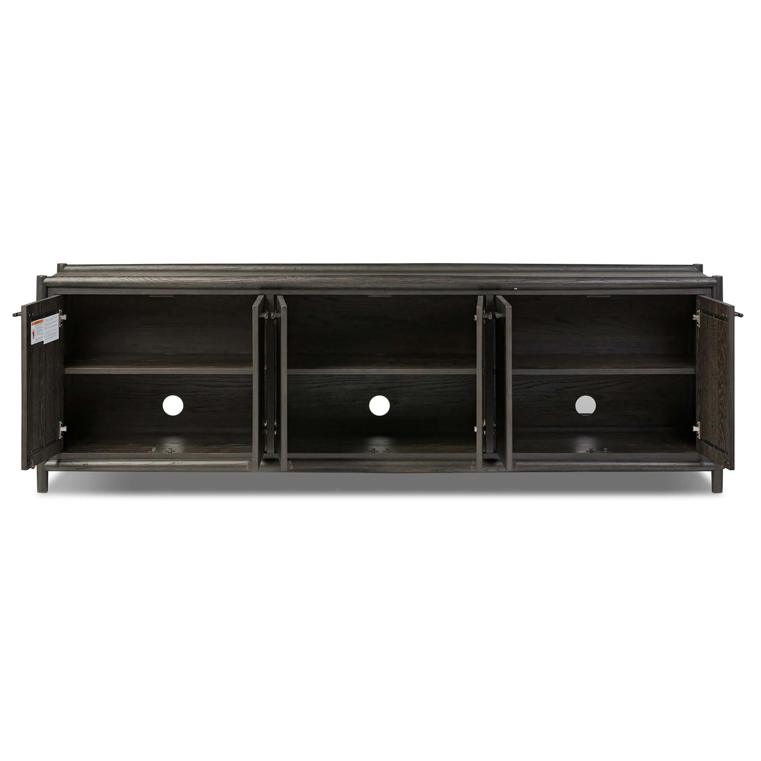 Glenview 6 Door Sideboard, Cracked Smoked Black