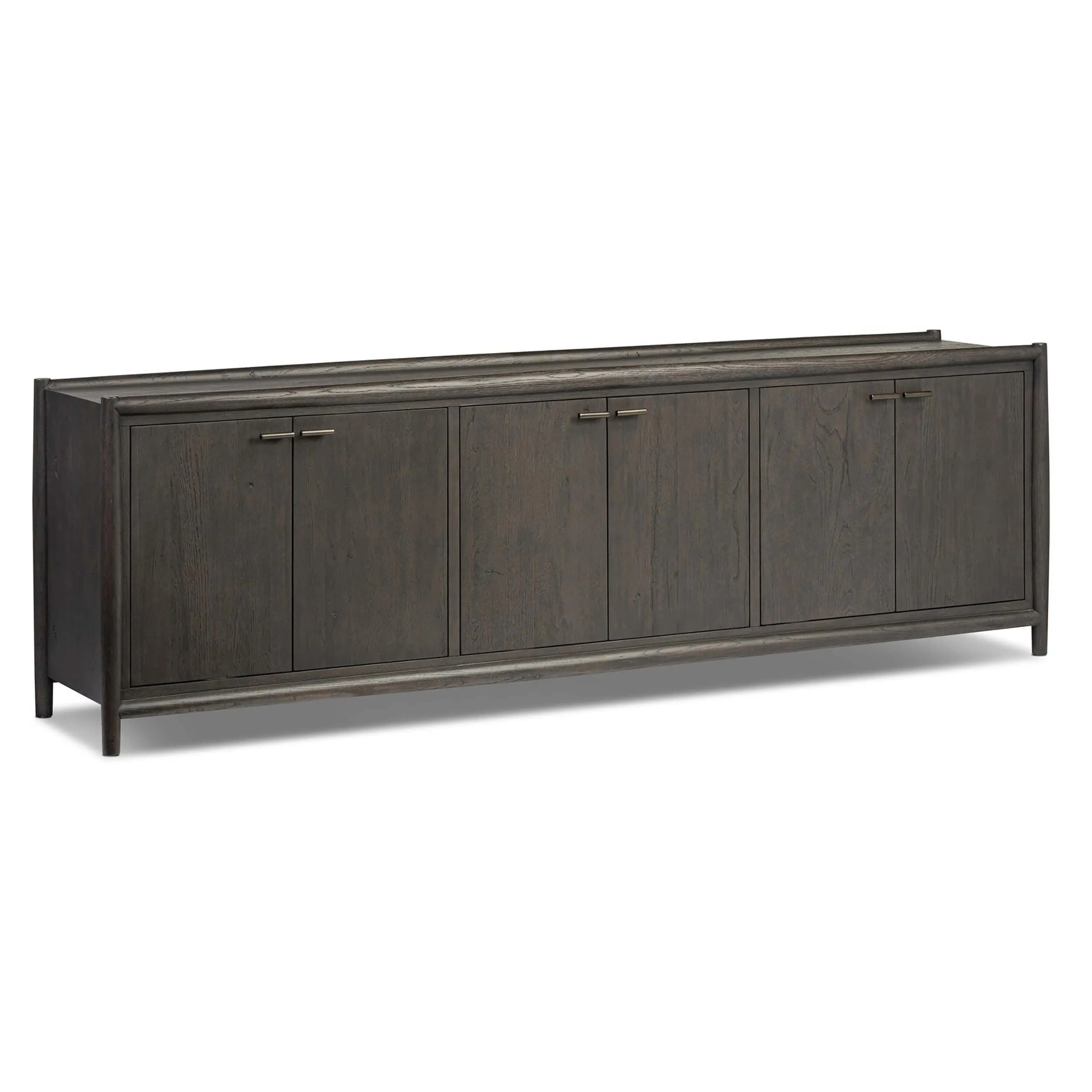 Glenview 6 Door Sideboard, Cracked Smoked Black