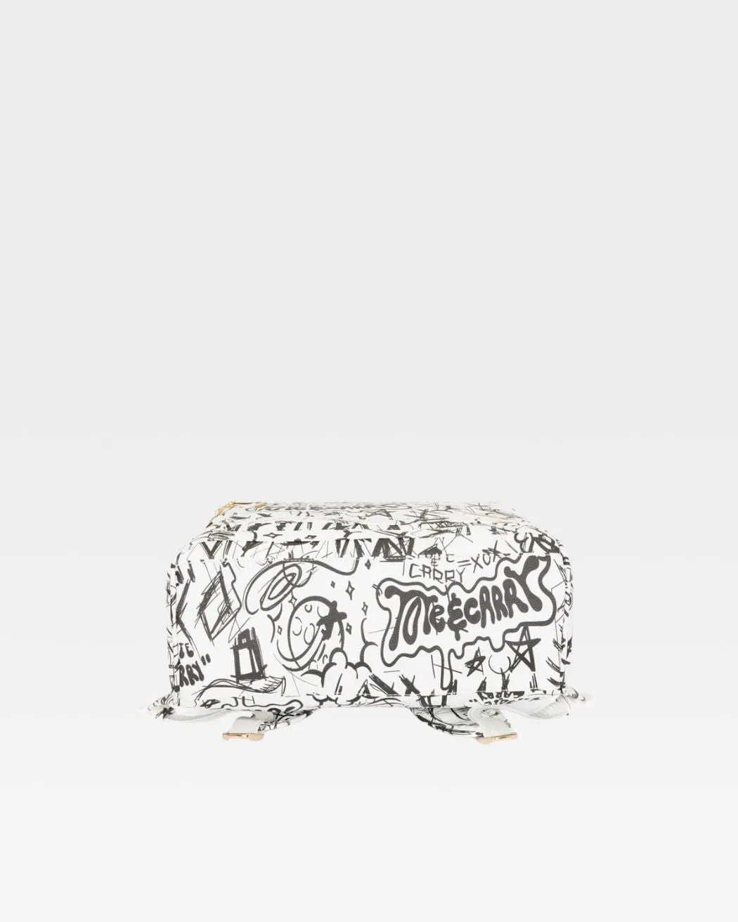 Graffiti Tombstone Backpack in White
