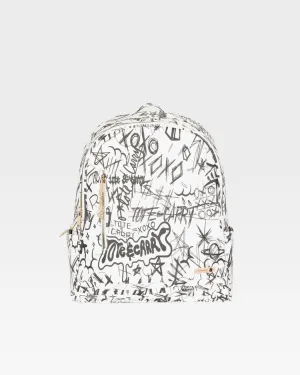 Graffiti Tombstone Backpack in White