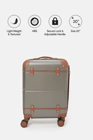 Grey Embellished Trolley Luggage (20 Inch)