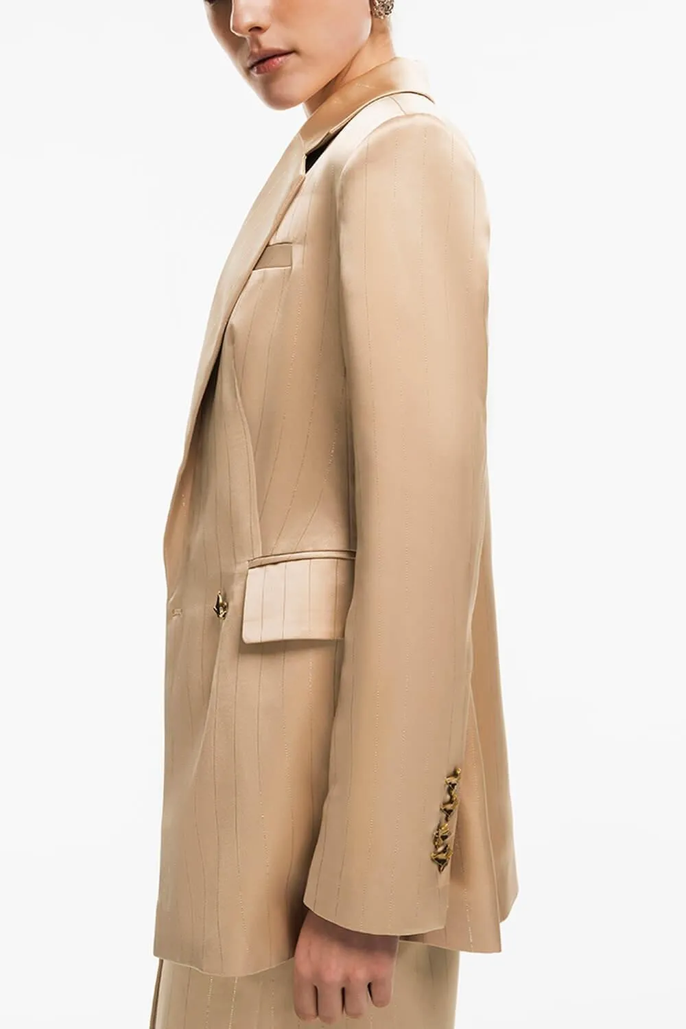 Hamill Structured Notch Lapel Satin Blazer