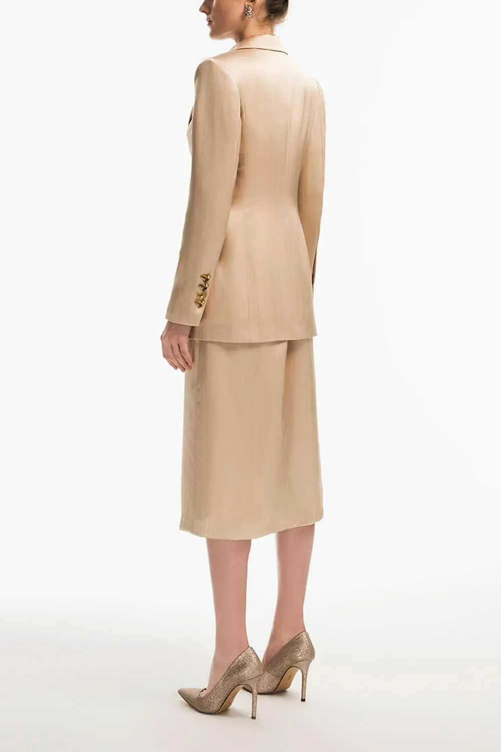 Hamill Structured Notch Lapel Satin Blazer
