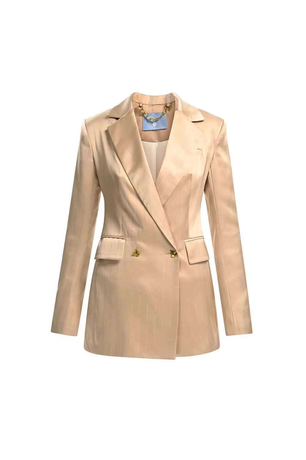Hamill Structured Notch Lapel Satin Blazer