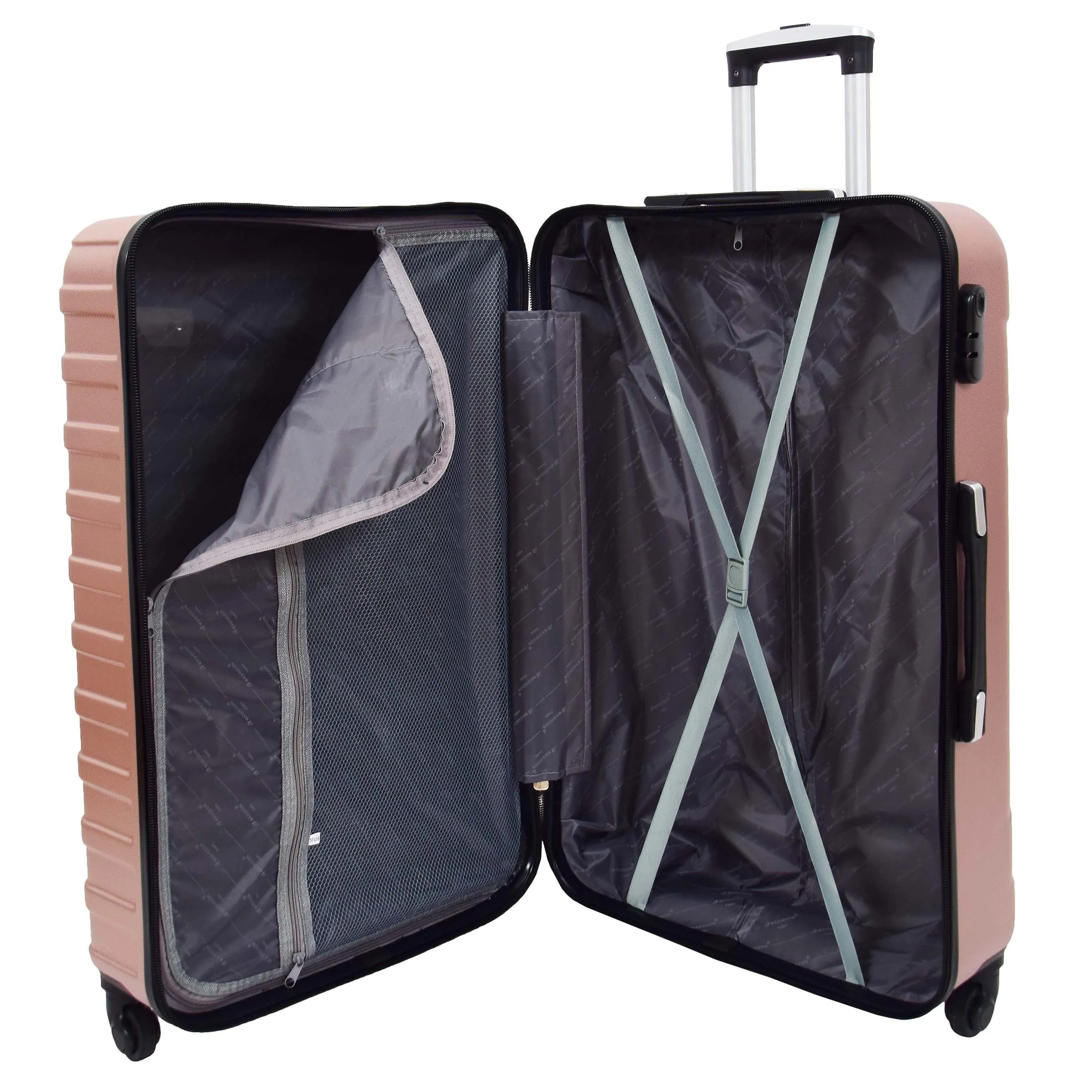 Hard Shell Four Wheel Luggage Digit Lock Sega Rose Gold