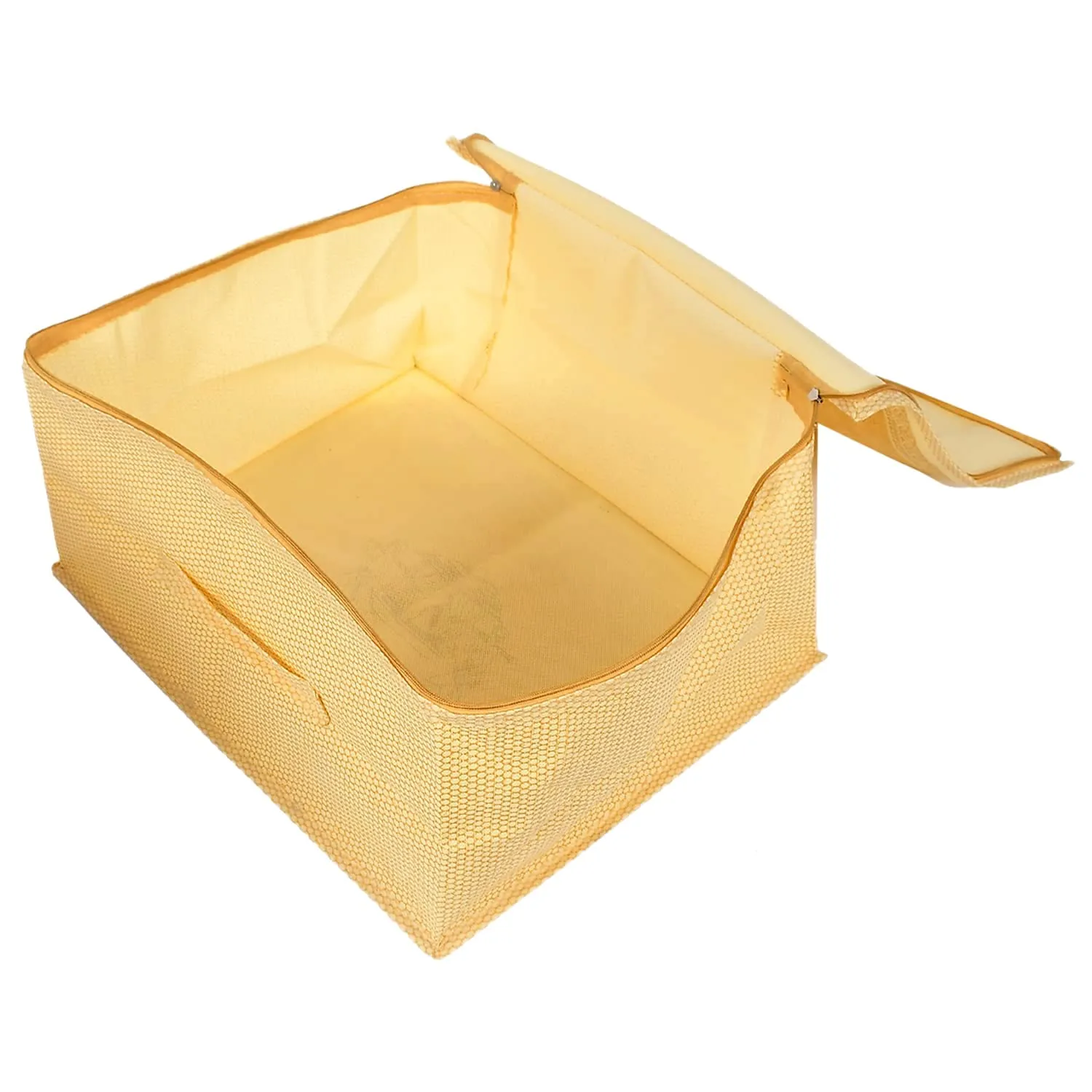 Heart Home Doli Printed Non-woven Foldable Underbed/Storage Bag/Wardrobe Organizer (Gold) 54HH4294.