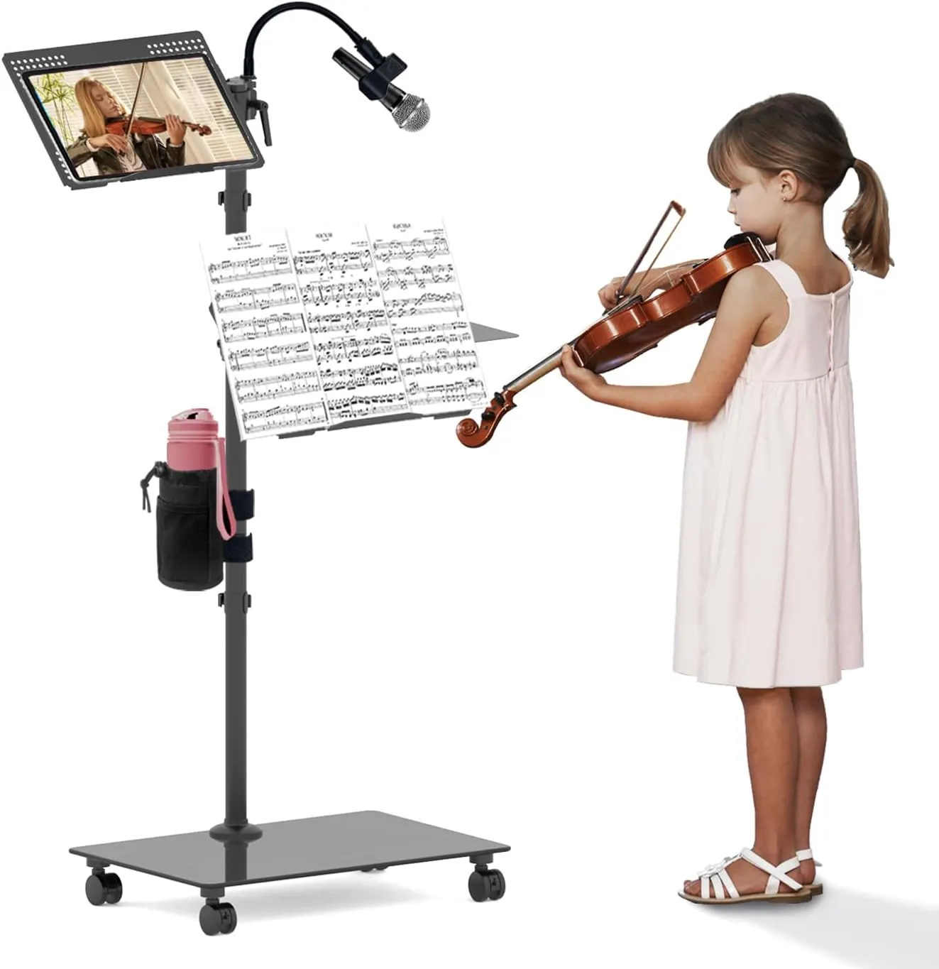 Height Adjustable Swivel Tilt Laptop Desk: Portable, Rolling, and Versatile | Perfect for Home, Office, and Workshops