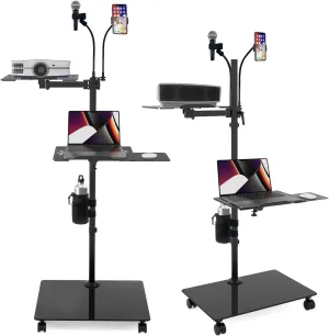 Height Adjustable Swivel Tilt Laptop Desk: Portable, Rolling, and Versatile | Perfect for Home, Office, and Workshops