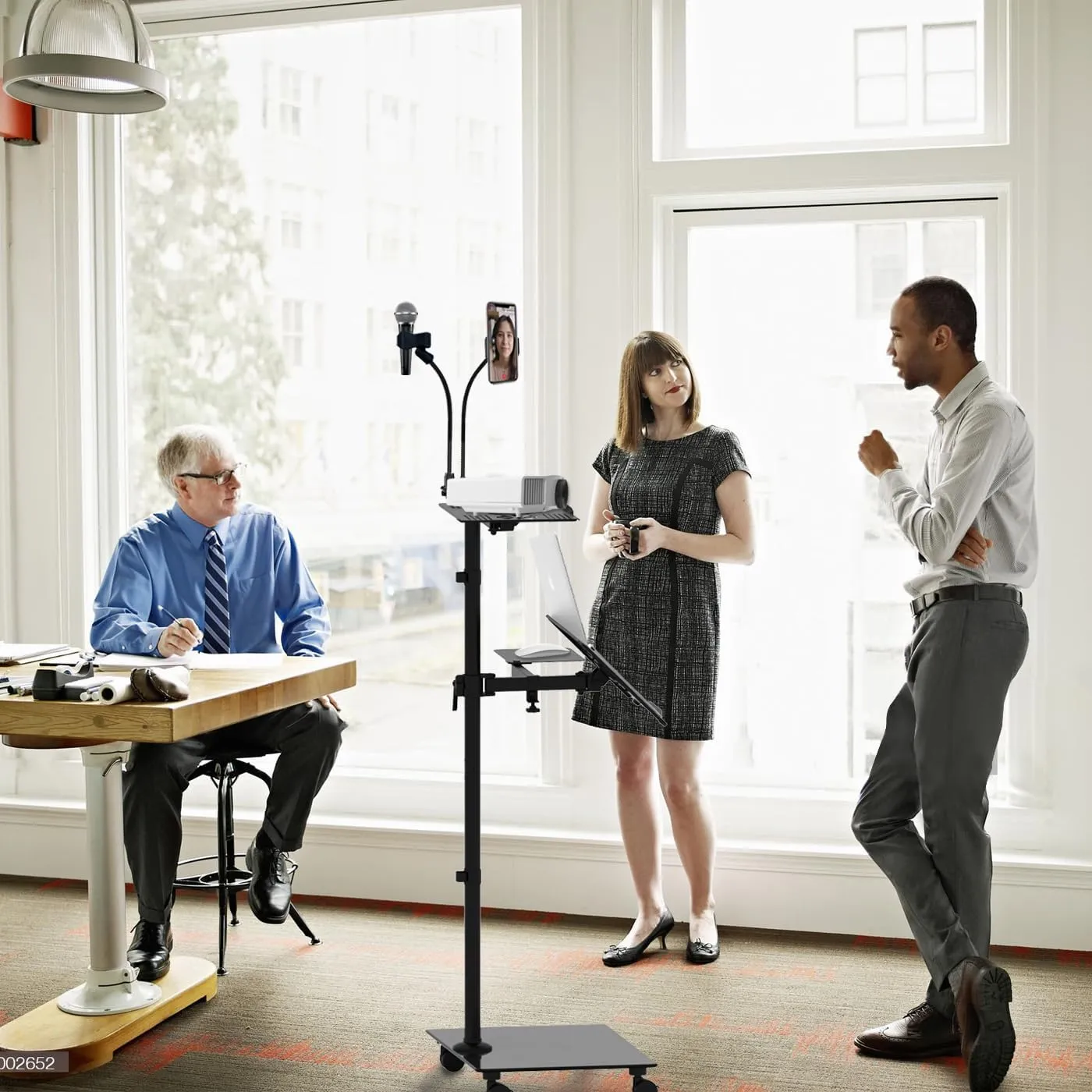 Height Adjustable Swivel Tilt Laptop Desk: Portable, Rolling, and Versatile | Perfect for Home, Office, and Workshops