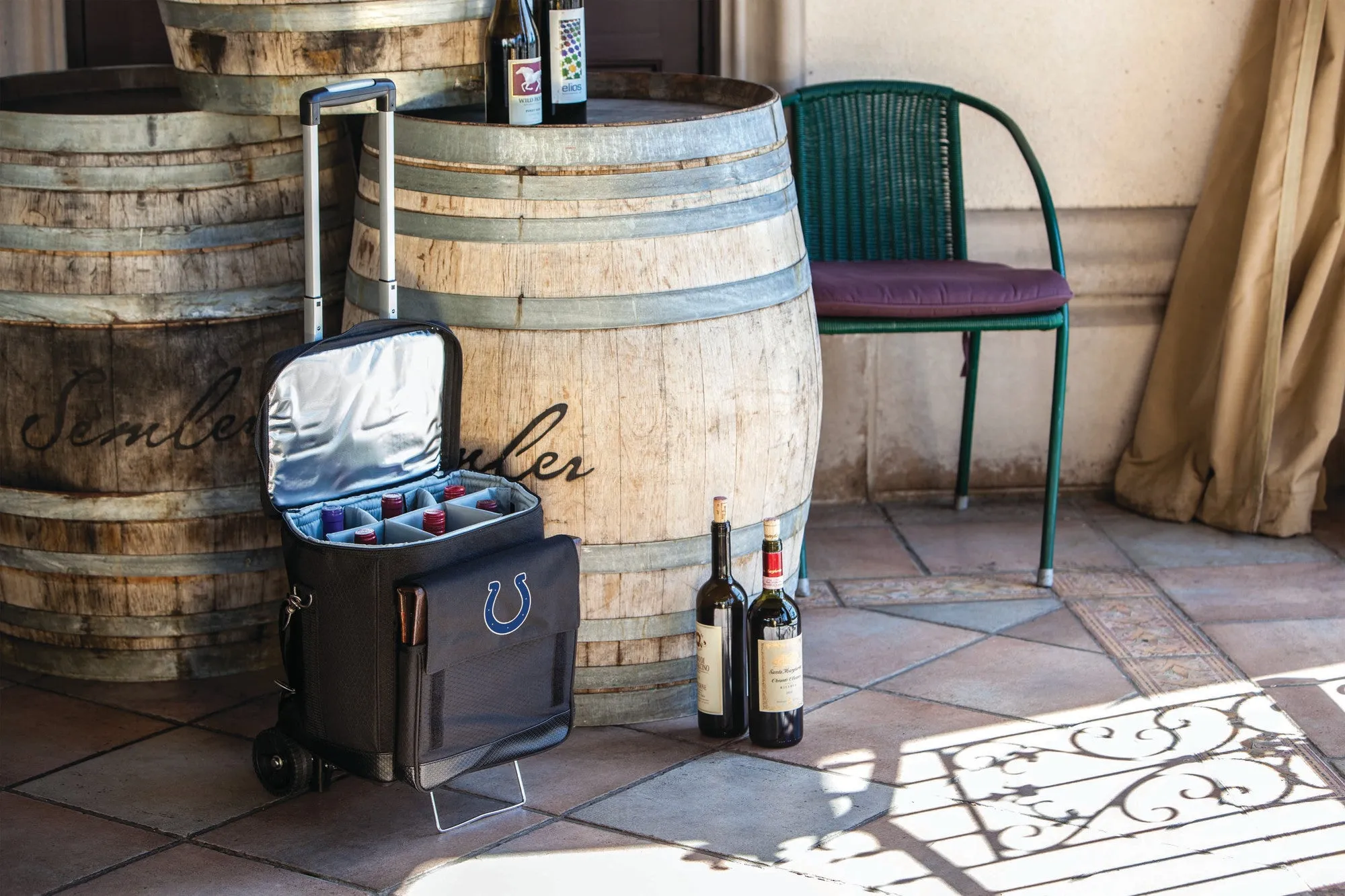 Indianapolis Colts - Cellar 6-Bottle Wine Carrier & Cooler Tote with Trolley