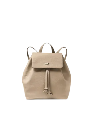 Junie Flap Leather Backpack in Truffle
