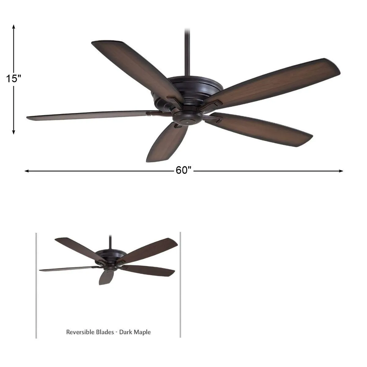 Kafe XL 60" Kocoa Large Ceiling Fan with Remote