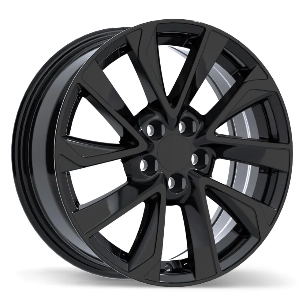 Krypton Replica R240 16X6.5 5X100 39mm Offset Gloss Black Wheels with Flat Flange Washer Lug Seat for Toyota