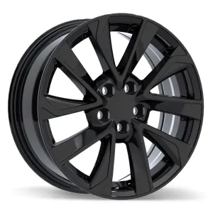 Krypton Replica R240 16X6.5 5X100 39mm Offset Gloss Black Wheels with Flat Flange Washer Lug Seat for Toyota