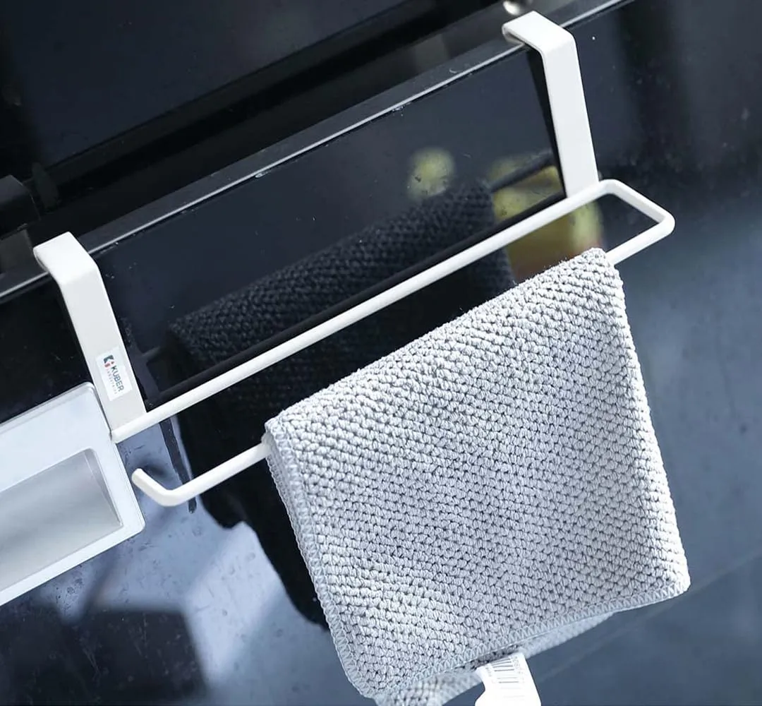 Kuber Industries Tissue Paper Holder|Wall Mounted Napkin Holder for Bathroom|Multipurpose Cloth & Tissue Paper Holder|Iron Spray Build|Easy Installation|Bathroom & Kitchen Organizer|ZT-3120(W)|White