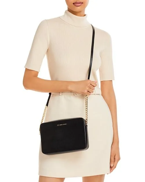 Michael Kors Jet Set Saffiano Leather Large Crossbody Bag in Black