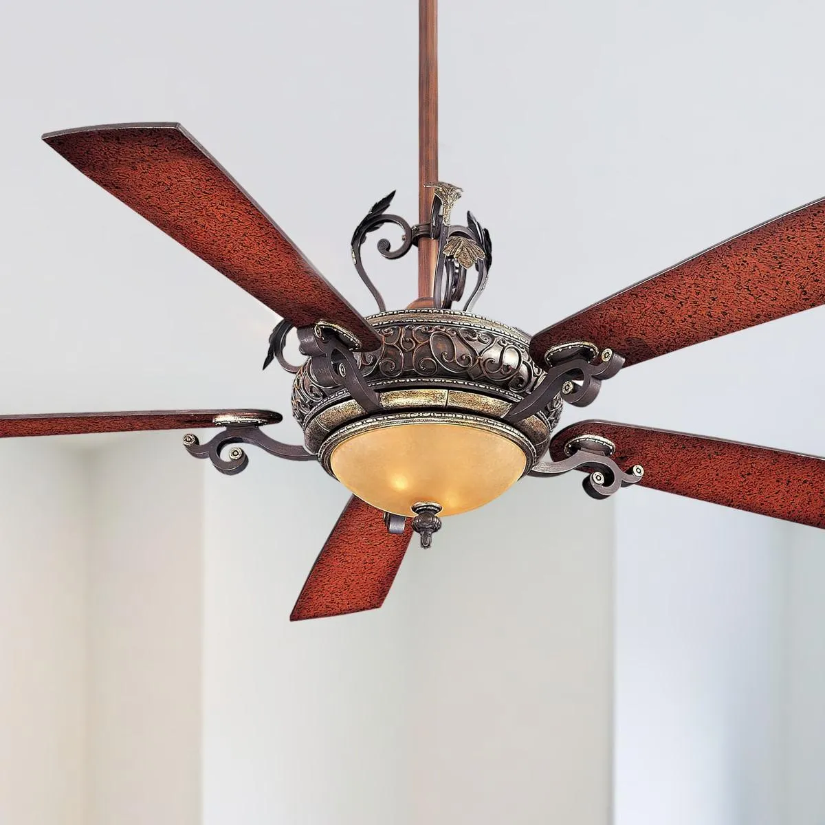 Napoli LED 56" Sterling Walnut Ceiling Fan with Wall Control