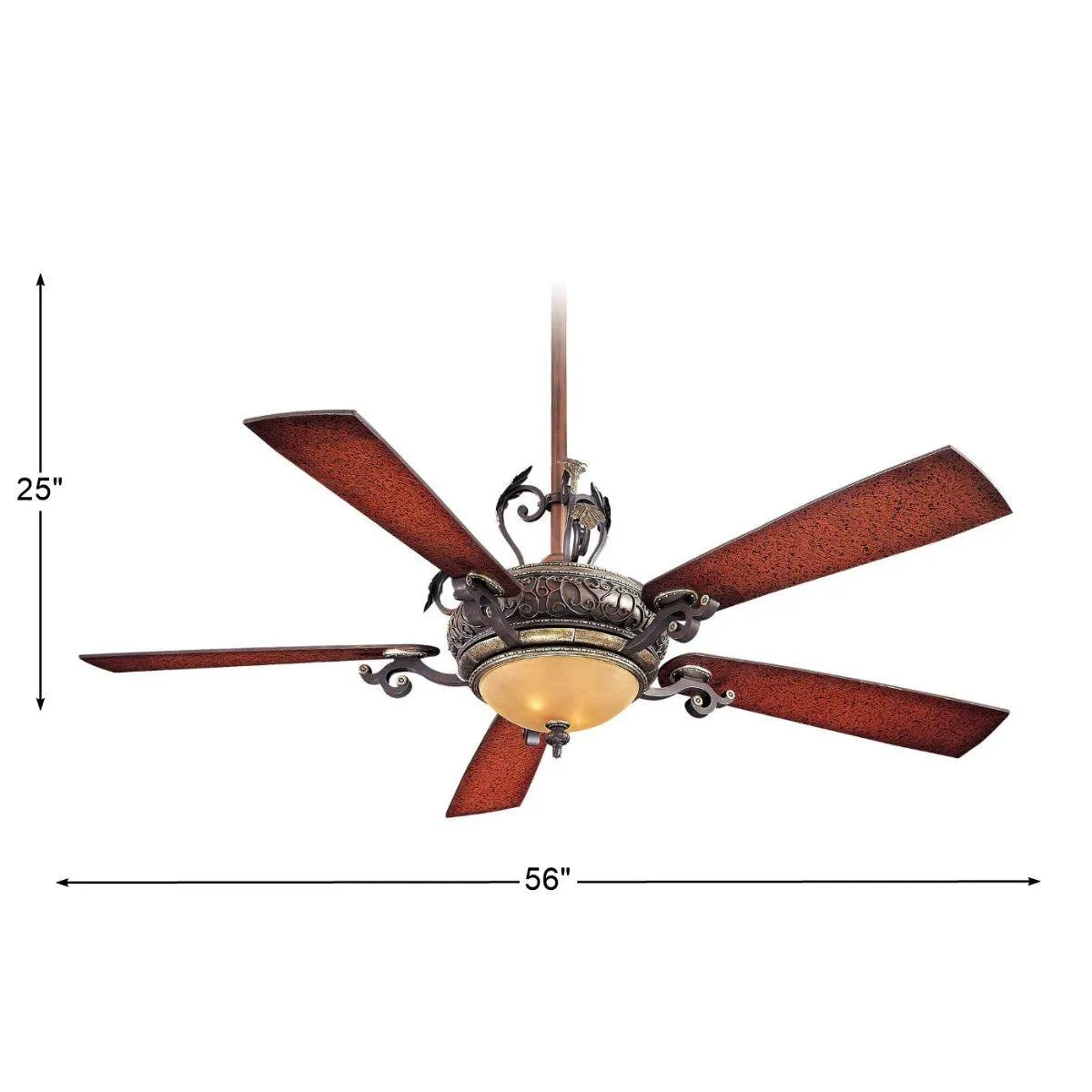 Napoli LED 56" Sterling Walnut Ceiling Fan with Wall Control