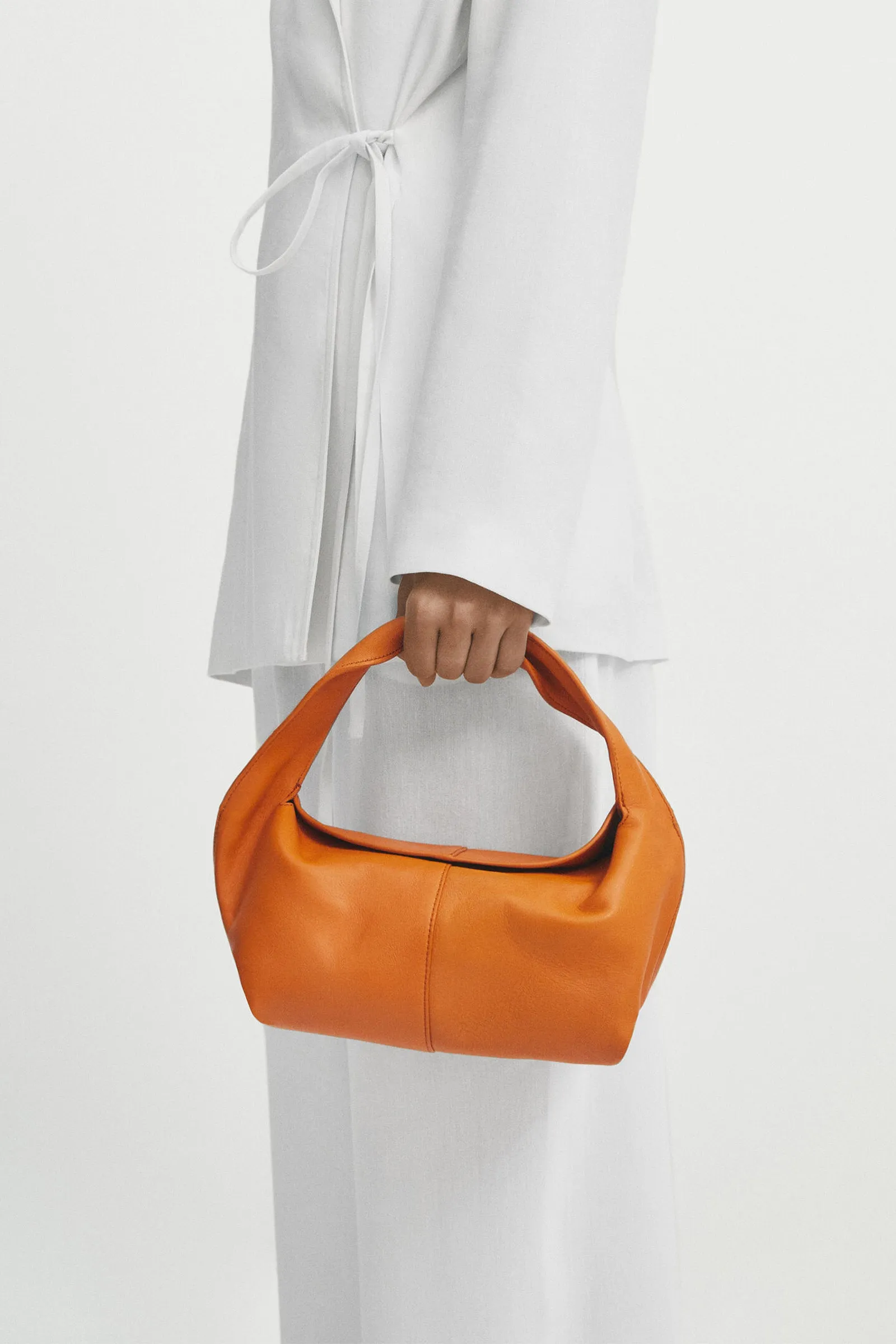Nappa Leather Orange Croissant Bag