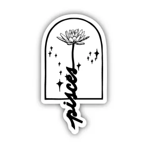 Pisces Water Lily Zodiac Sticker