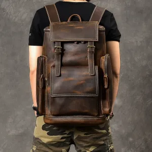 Retro Genuine Leather Men's Backpack